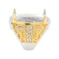 Cincin nouvelle inoxydable en acier inoxydable crystal mens disigner fraternity finger rings